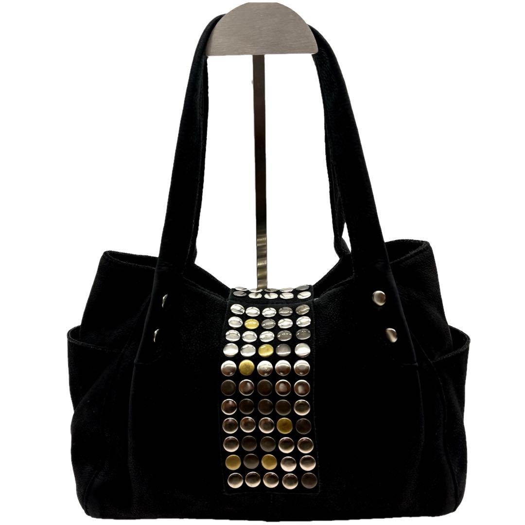 TRES y2k 00s 海外ガール 本革 スタッズ ショルダー バッグ　黒