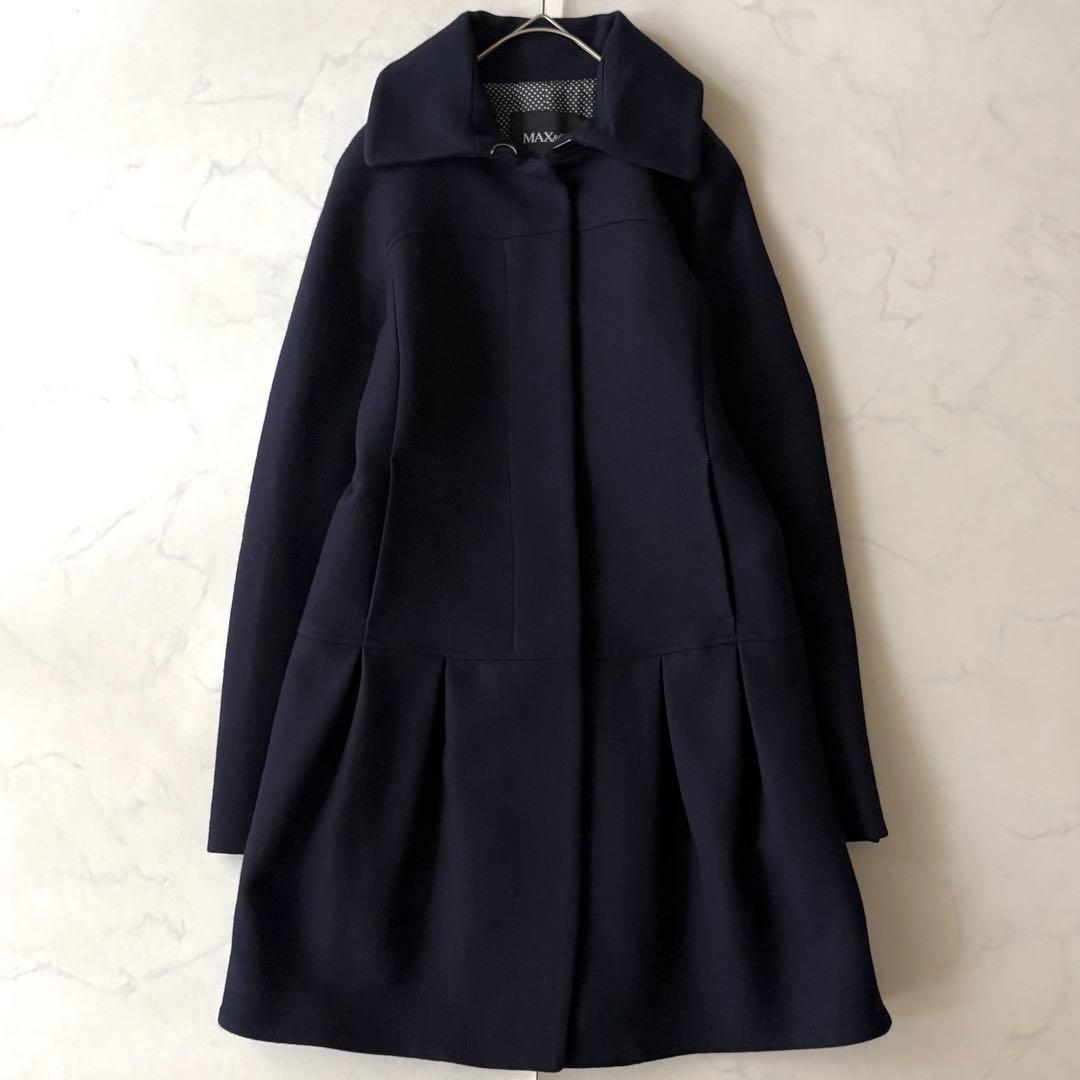 美品✨️近年モデル　マックスマーラ　ペプラム　ミドル丈コート　フリルデザイン