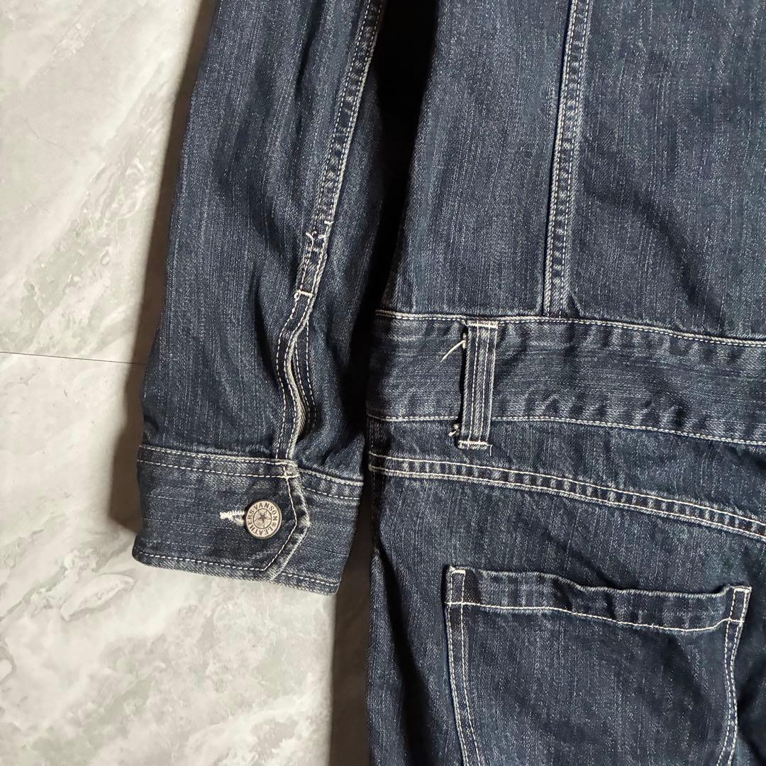 VANSON フライングエンブレム 刺繍 ダークデニム オールインワン バイカー