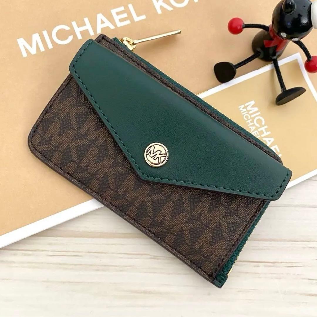 新品 MICHAEL KORS ケース ダークグリーン 小銭入れ財布