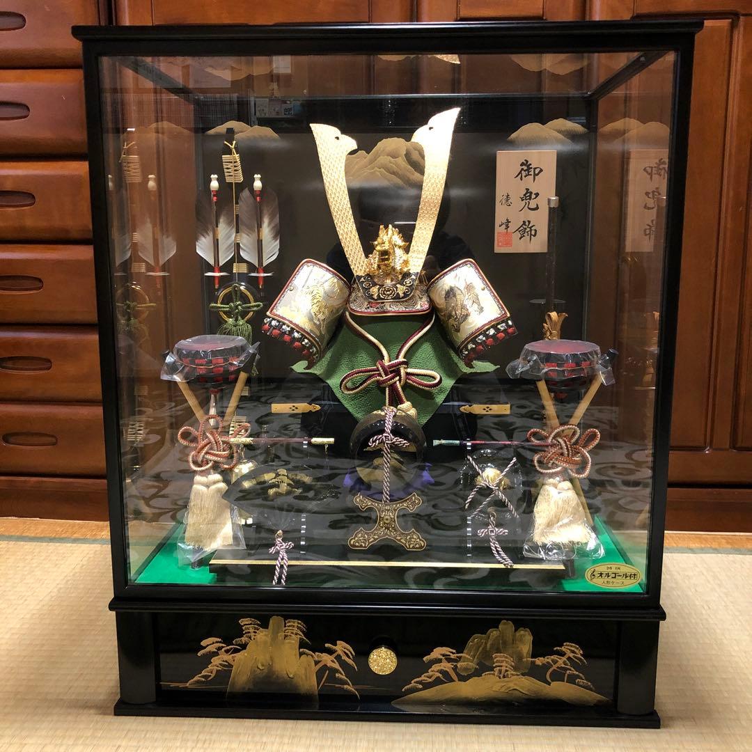 ♡美品♡五月人形 端午の節句 御兜飾 徳峰 ガラスケース入りオルゴール付き