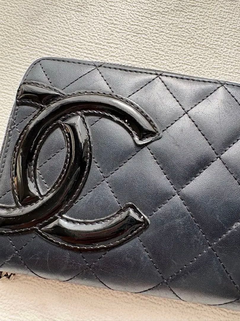 シャネル CHANEL 長財布 ファスナー ココマーク黒
