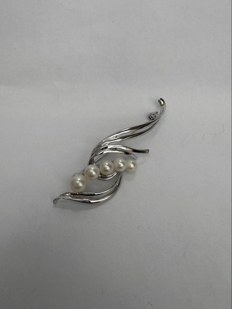 ミキモト　パールブローチ　アコヤ真珠5.5〜6.5ミリ　銀無垢　　SV925