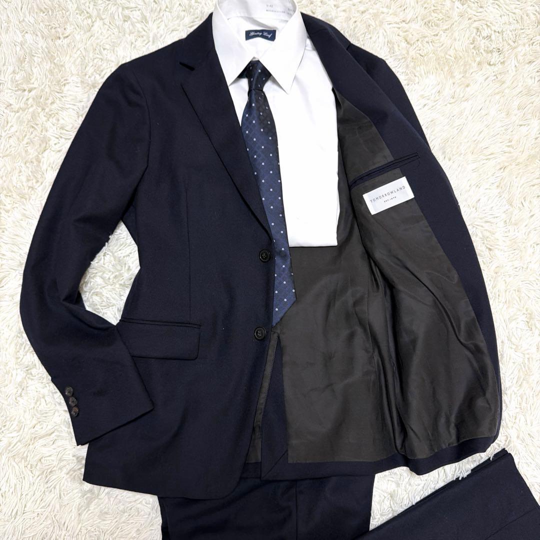 トゥモローランド　セットアップ　ビジネススーツ　ネイビー　紺　上下　メンズ