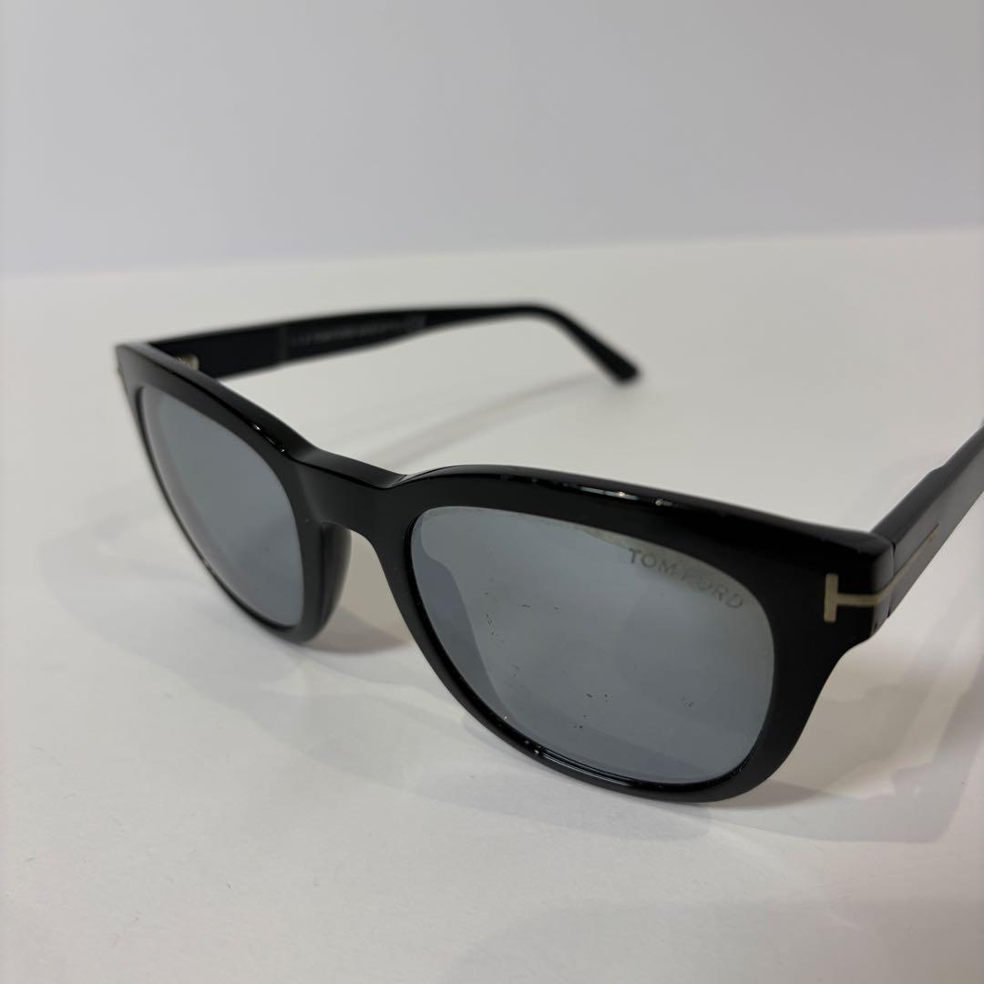 トムフォード サングラス ボストン型 TF676 ミラーレンズ 黒縁