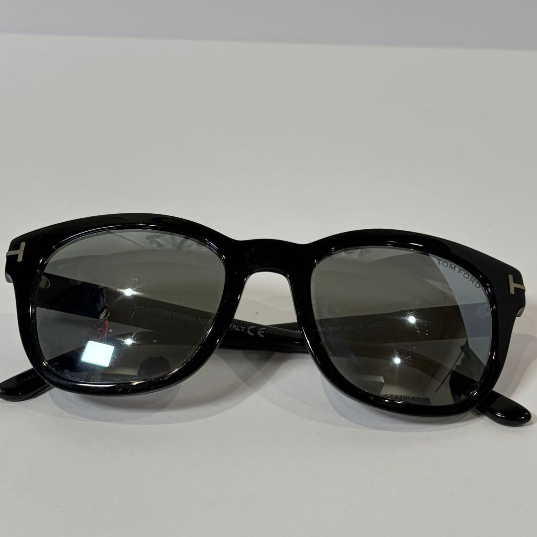 トムフォード サングラス ボストン型 TF676 ミラーレンズ 黒縁