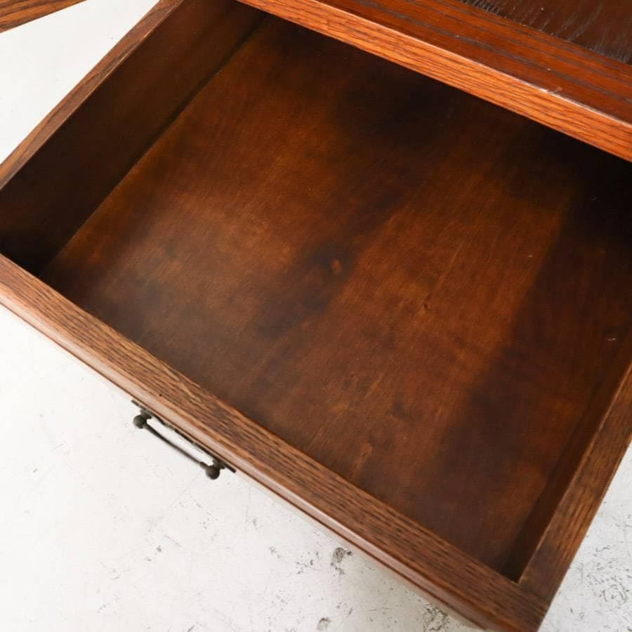 三越ブルージュ オーク材 ガラス扉 キャビネット リビングボード H150cm