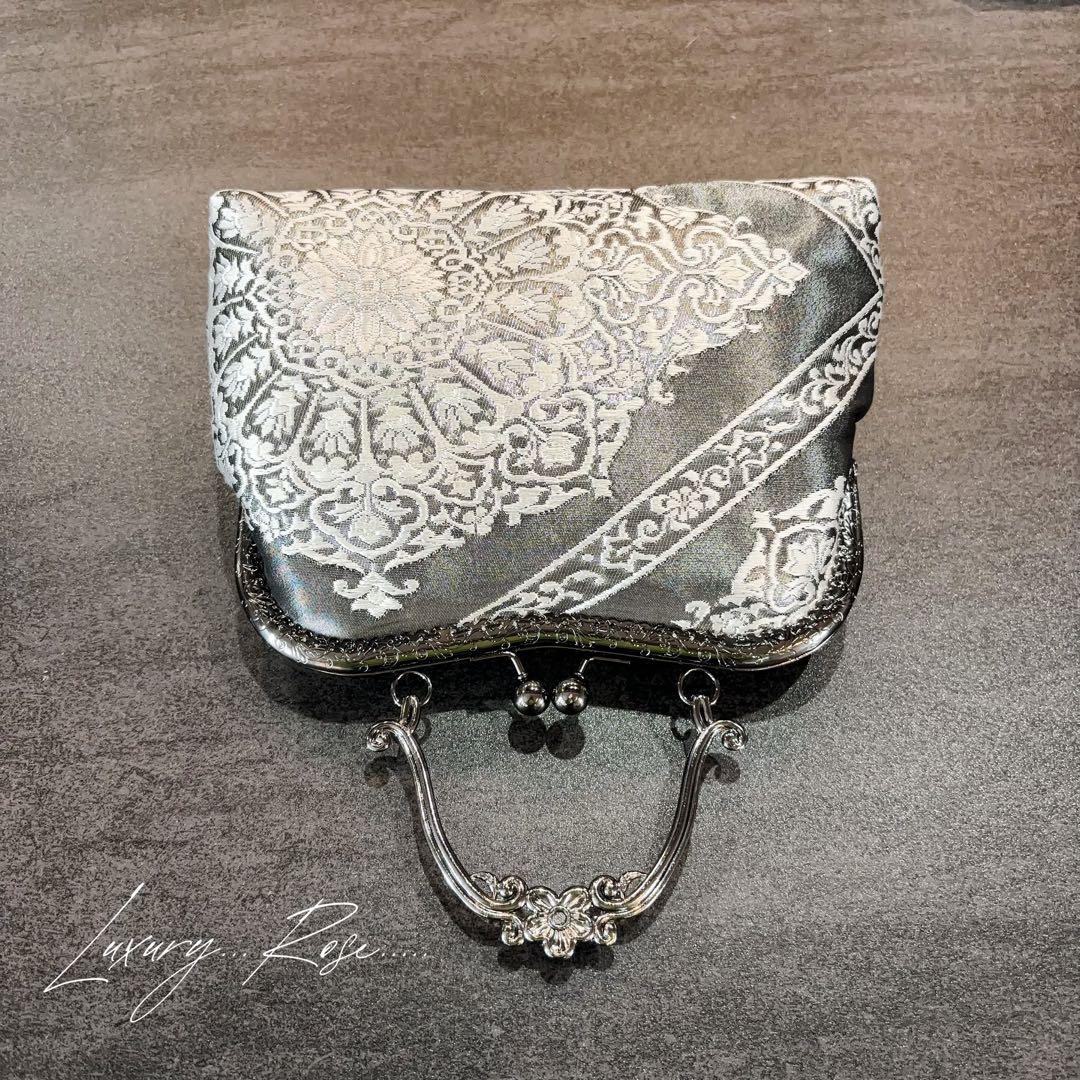 9月新作！数量限定希少ブラック金箔♡格の高い華紋柄の最高級西陣帯バッグフォーマル