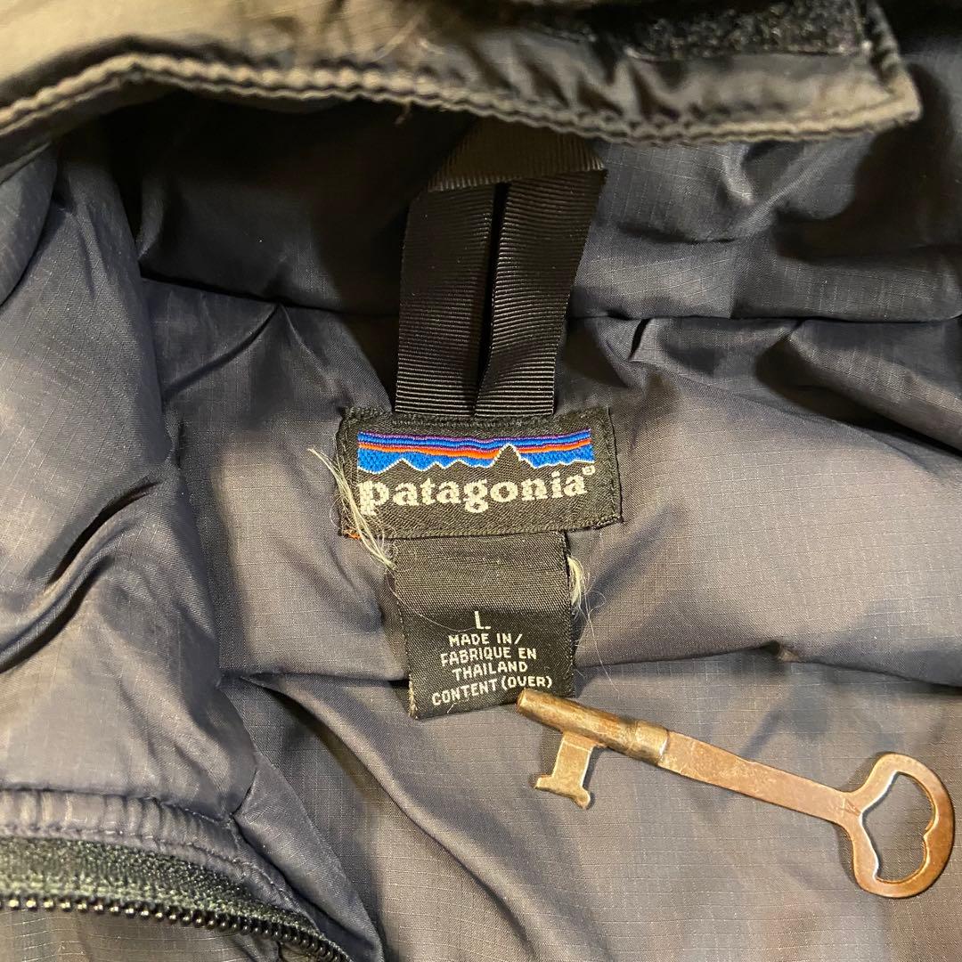 00s Patagonia パフジャケット ブラック L フード付き 2002年