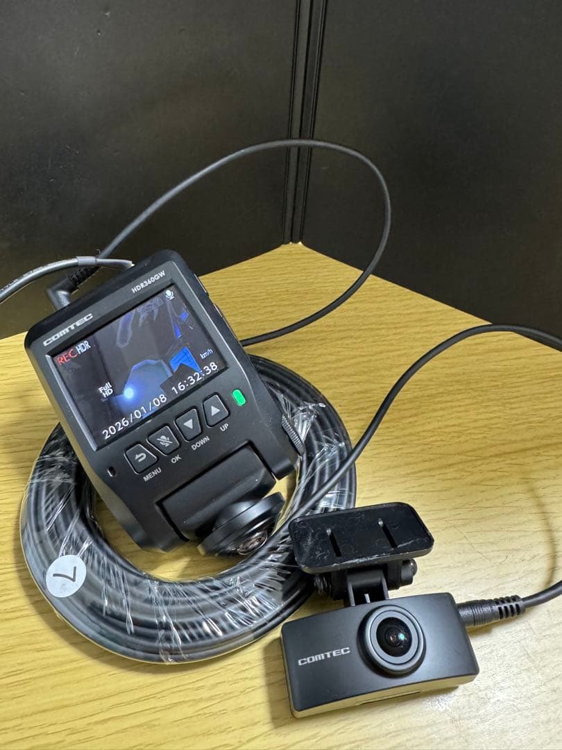 HDR360GW 前後カメラ　コムテックドライブレコーダー360度カメラ