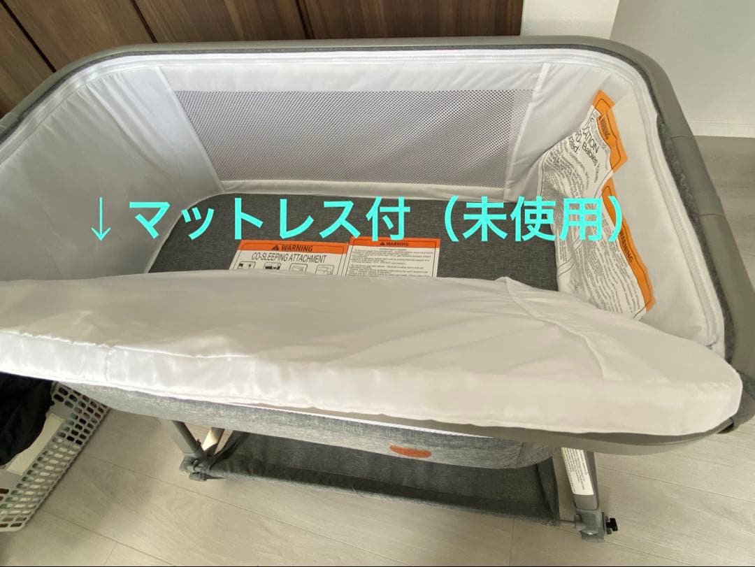 【新品同様•美品】ベビーベッド　折りたたみ　ワゴン　組立不要