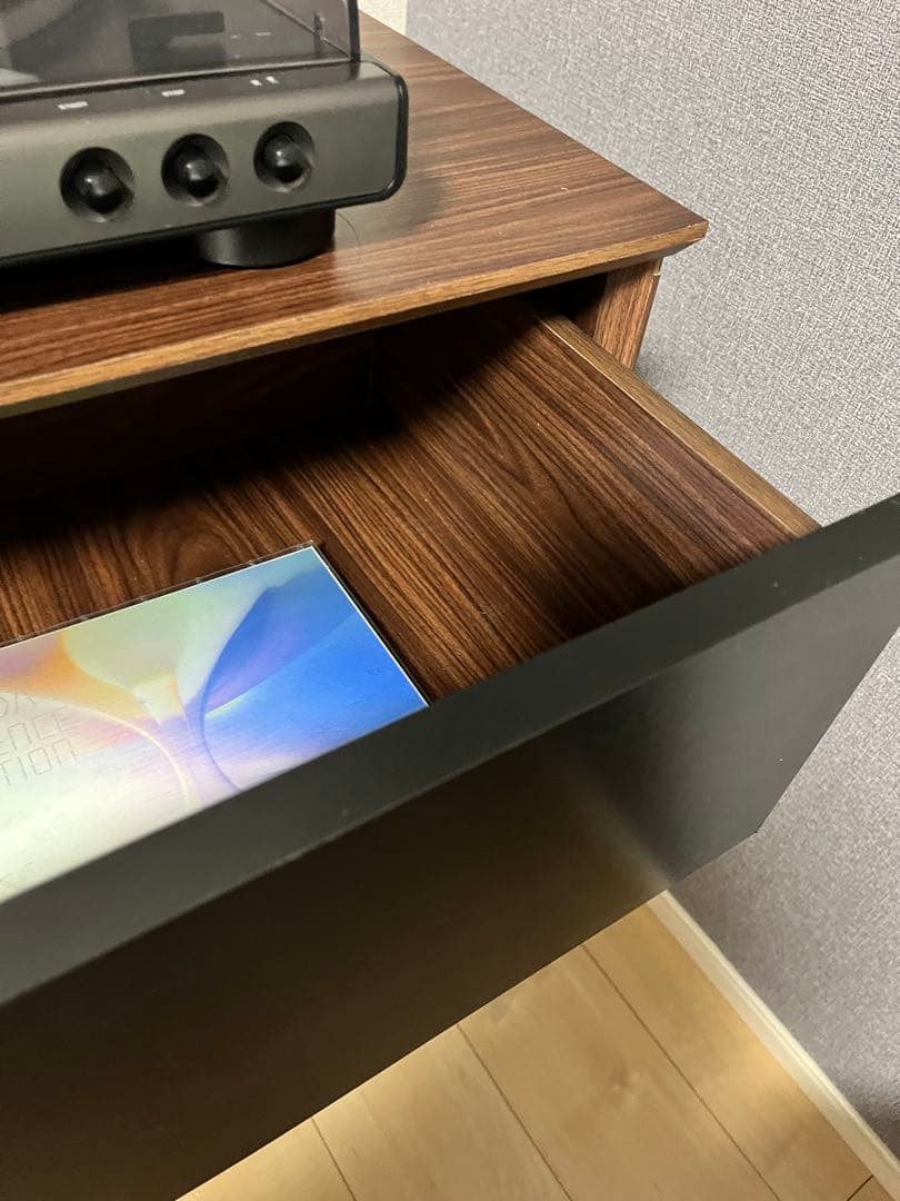 木製 レコードラック LP収納 濃いブラウン 楽天購入