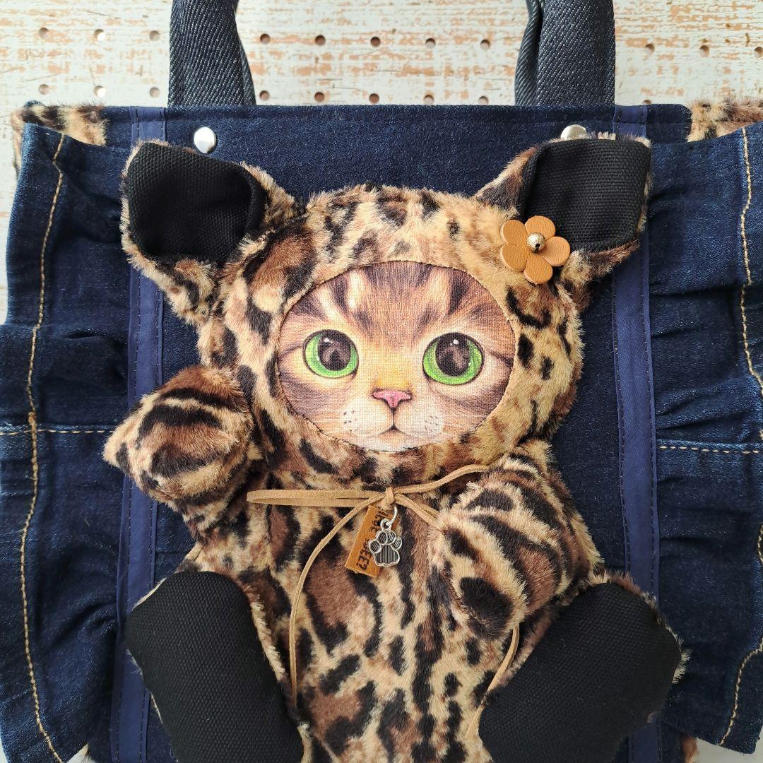 黒*こ様 コヤンイサムチョン　リトルサンダー　デニムリメイクフリルトートバッグ