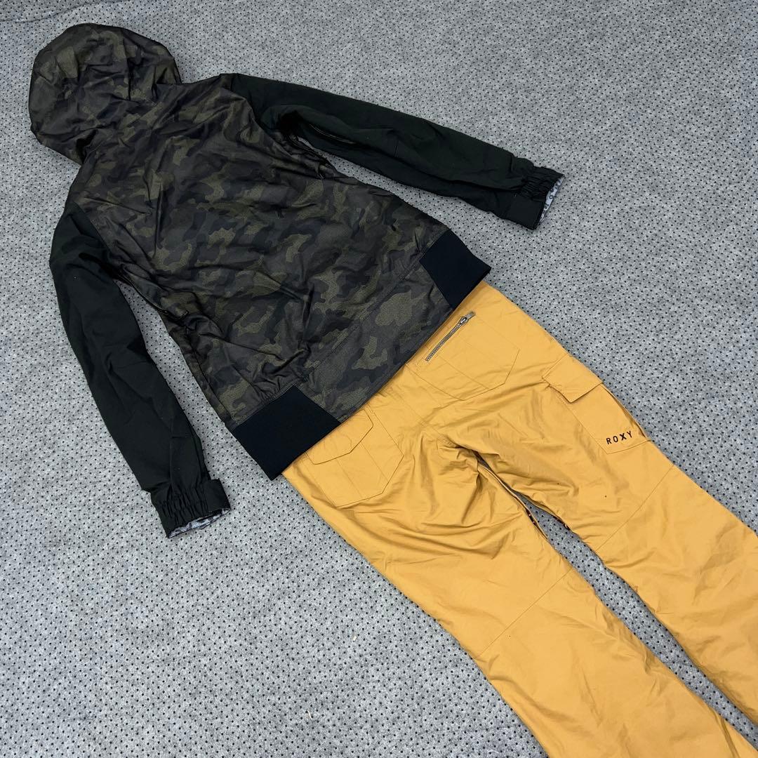 数回使用 VOLCOM ROXY レディース スノーボードウェアセット SM