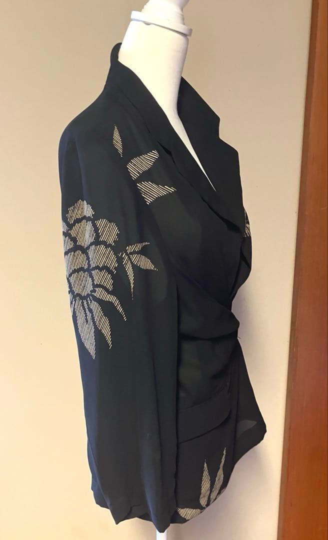 【アーカイブ❣️】コムデギャルソン ジョーゼット素材和柄デザインジャケット M