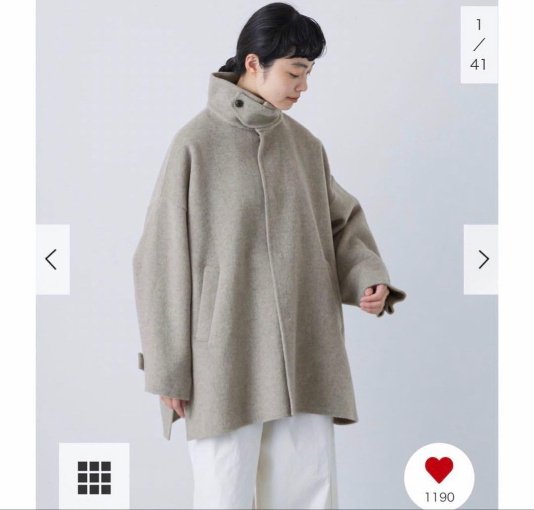 新品タグ付　GREGE かぐれ ウールスタンドショートコート