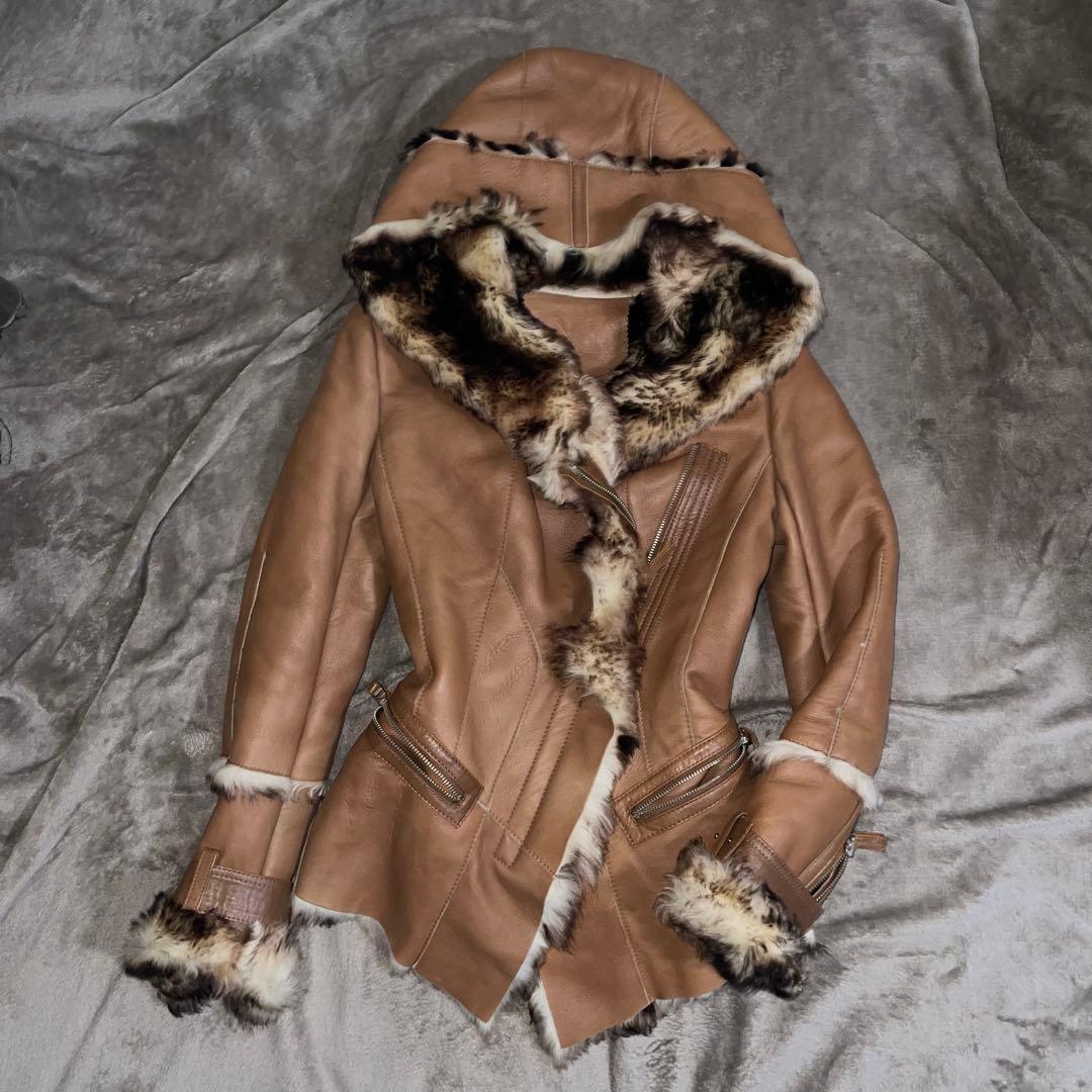 レア✨ ムートンコート フード y2k 平成 ギャル 00s リアルファー