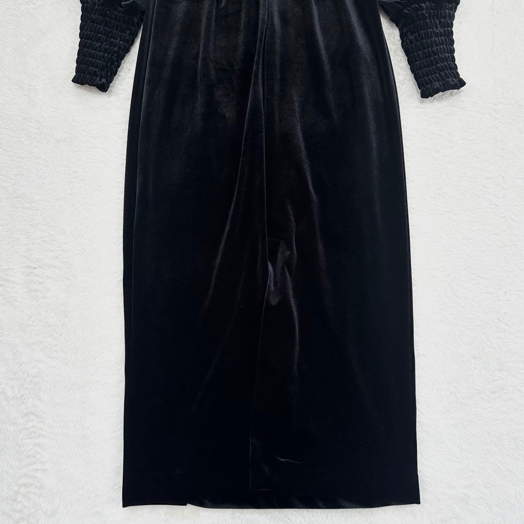 25AW 極美品✨Ameri アメリ バックオープン パール ベロアドレス S