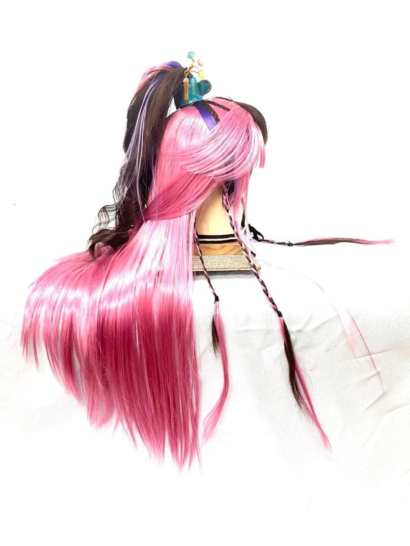 辰巳8号サイズ、ピンク耐熱グラデーションプラス、中古大衆演劇かつら、舞踊かつら