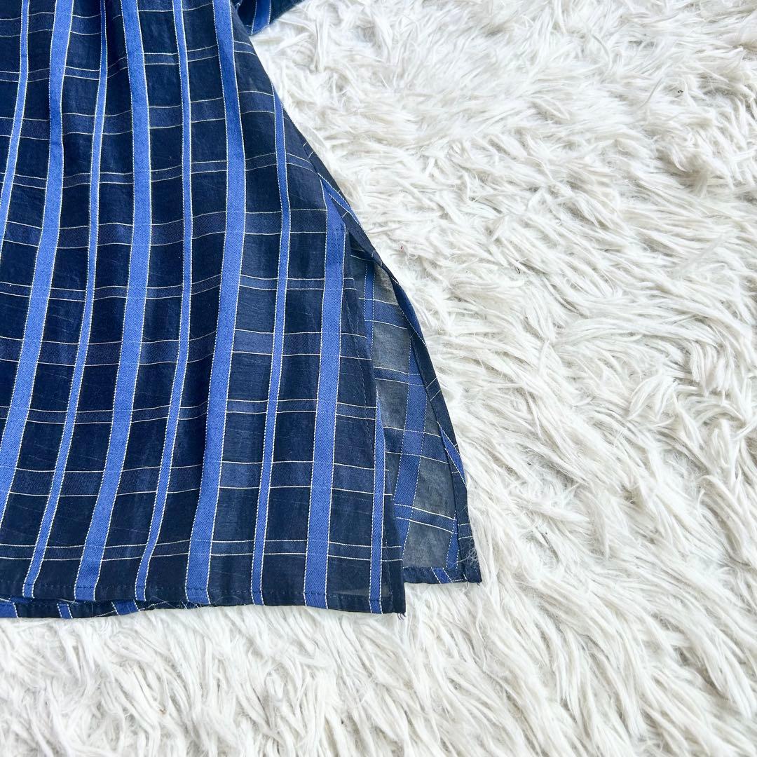 未使用級 24年♡レリアン プラスハウス チュニック チェック 13+ シルク混