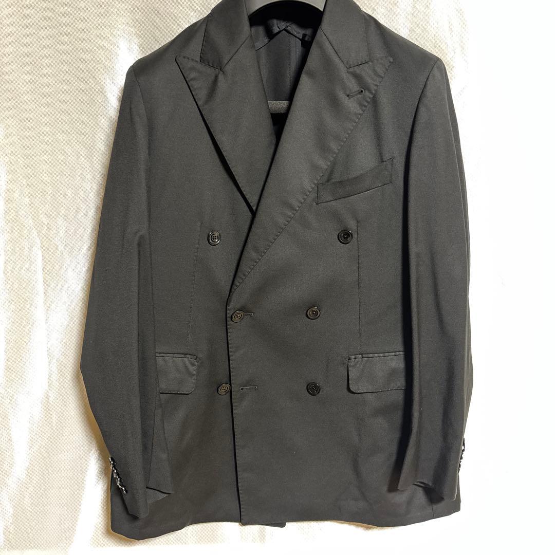 黒 ダブルブレスト テーラードジャケット