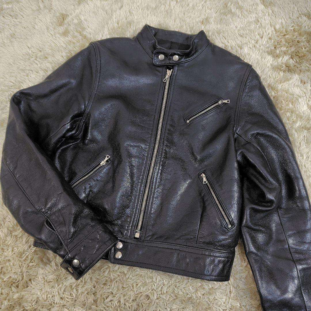 レア A.P.C. 牛革 シングルライダース riri フランス製ヴィンテージ