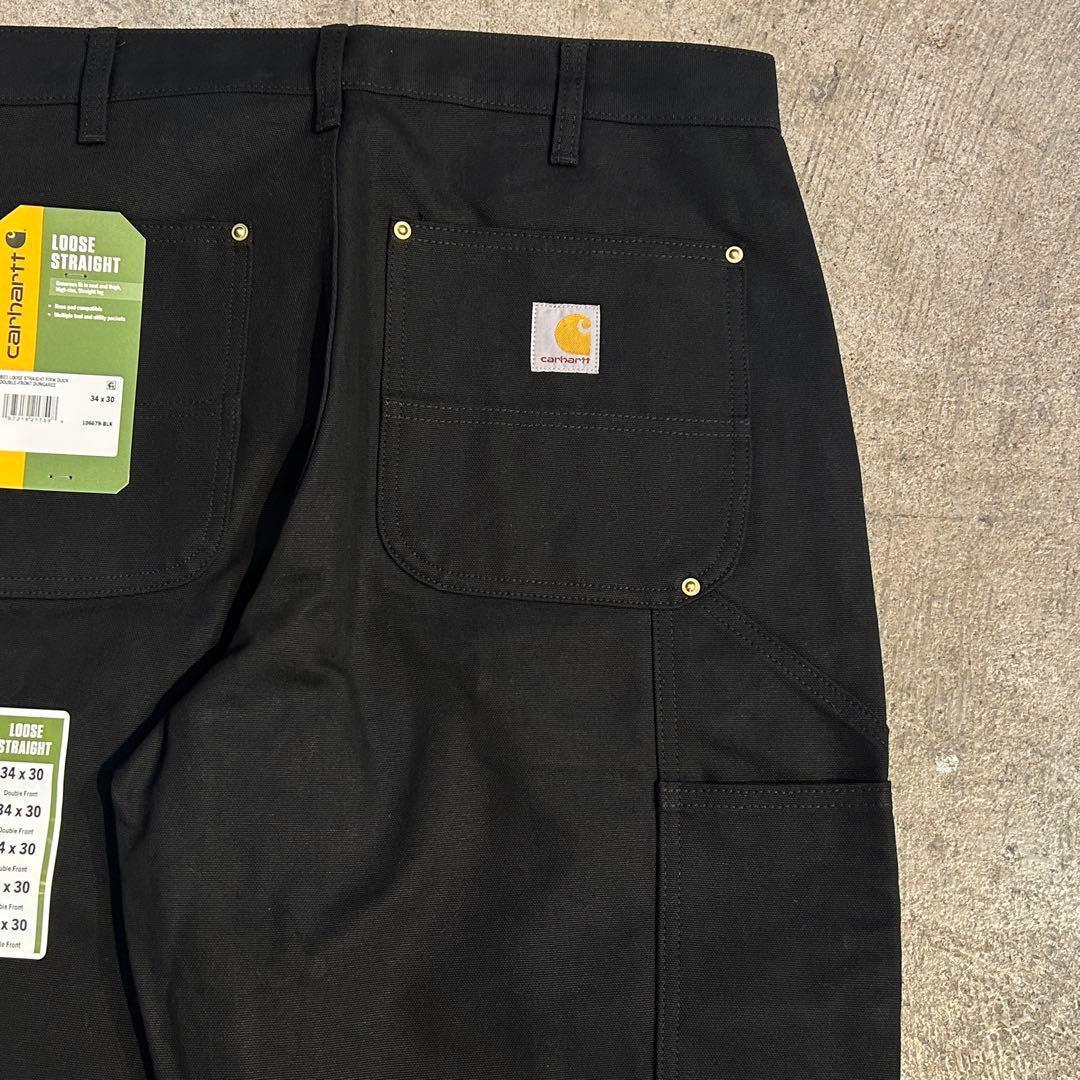 新品 Carhartt カーハート B01 ダック ダブルニー パンツ 黒W34