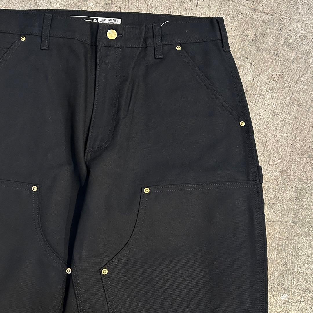 新品 Carhartt カーハート B01 ダック ダブルニー パンツ 黒W34