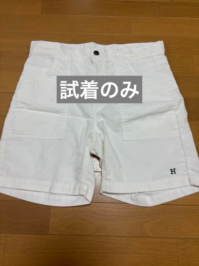 【試着のみ】ハリウッドランチマーケット コーデュロイ ハーフパンツ ３　ホワイト