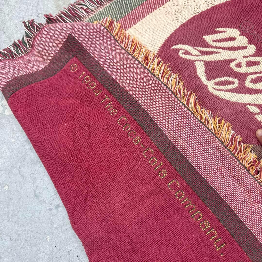 コカコーラ　マルチカバー　ソファーカバー　ヴィンテージラグ　118x175