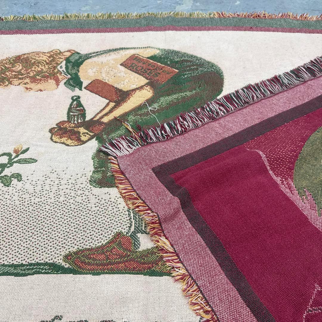 コカコーラ　マルチカバー　ソファーカバー　ヴィンテージラグ　118x175