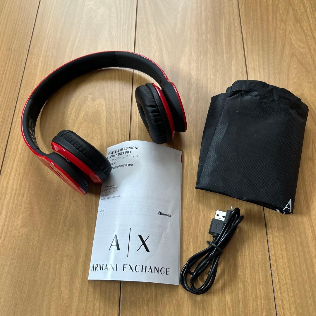 《非売品》新品*Armani Exchange*ワイヤレスヘッドホン*AX 赤