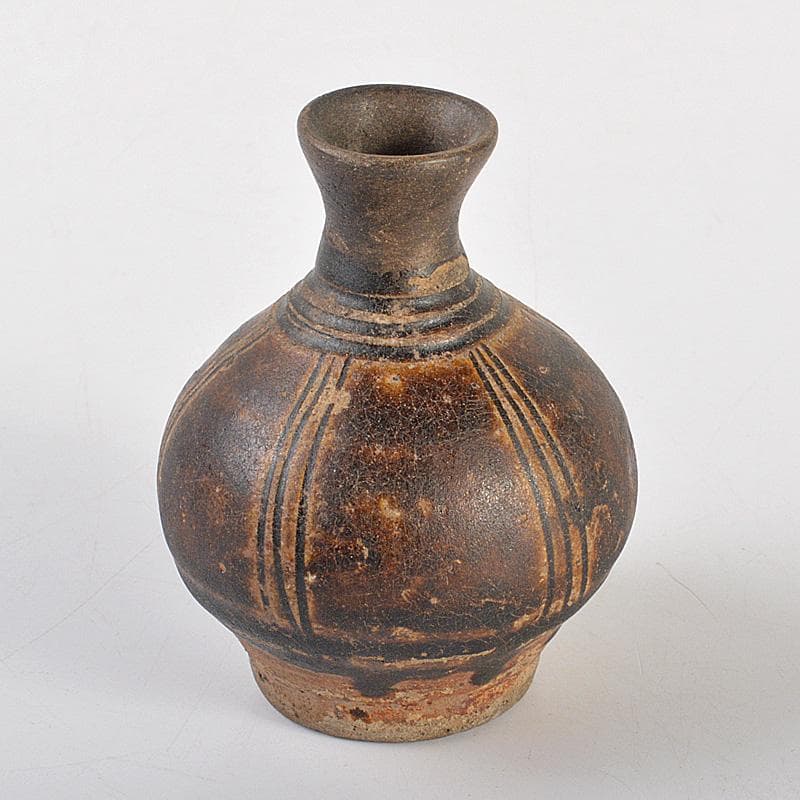 Maiko　タイ古陶磁　スンコロク　宋胡録　褐色釉　小壷　N　6241