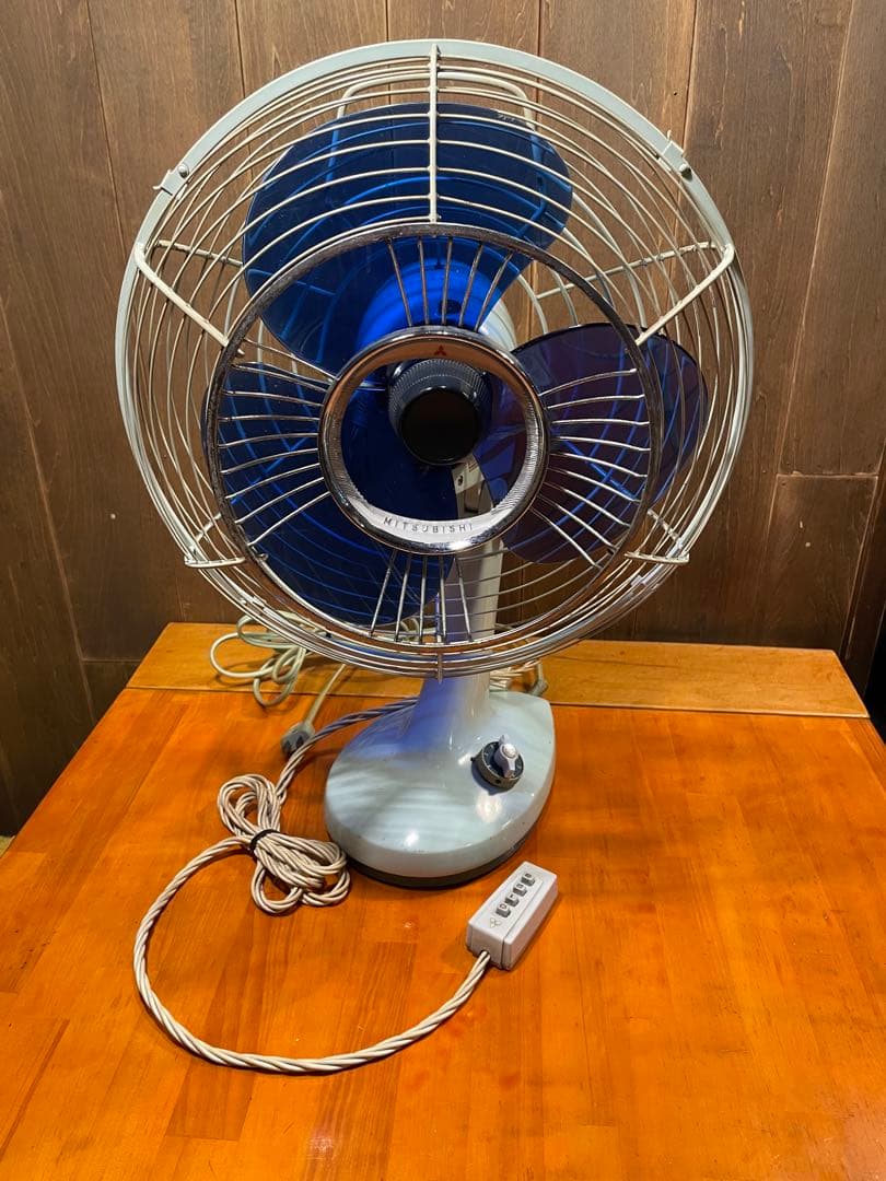 稼働品！　三菱電機　卓上扇風機 リモコン付き　希少 鉄製　ブロカント　壁掛け