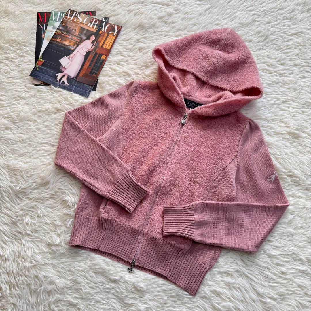 M'S GRACY ふわもこ♡フード付きニットパーカー 可愛いピンク* 38