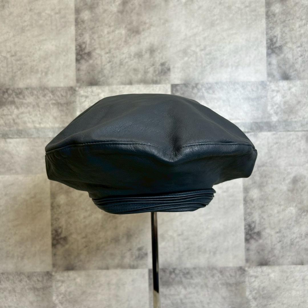 70s 80s frederiek fox レザーベレー帽　英国製　DMG60