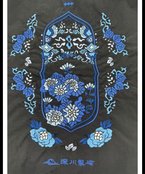 ボールアンドチェーン 深川製磁 コラボ フローラル柄 黒 M