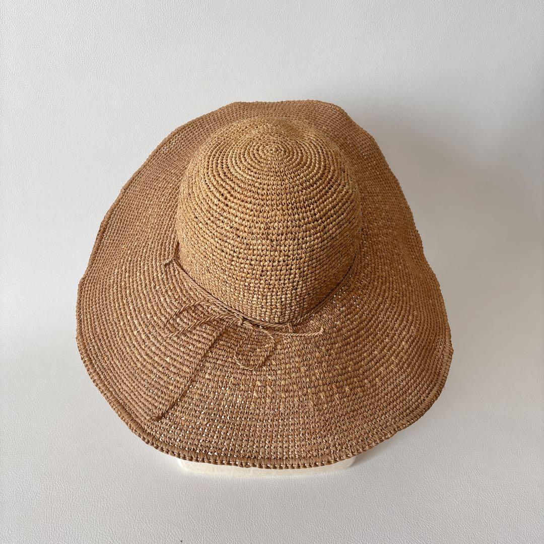 ヘレンカミンスキー ラフィアハット つば広 ワイヤー 麦わら帽子