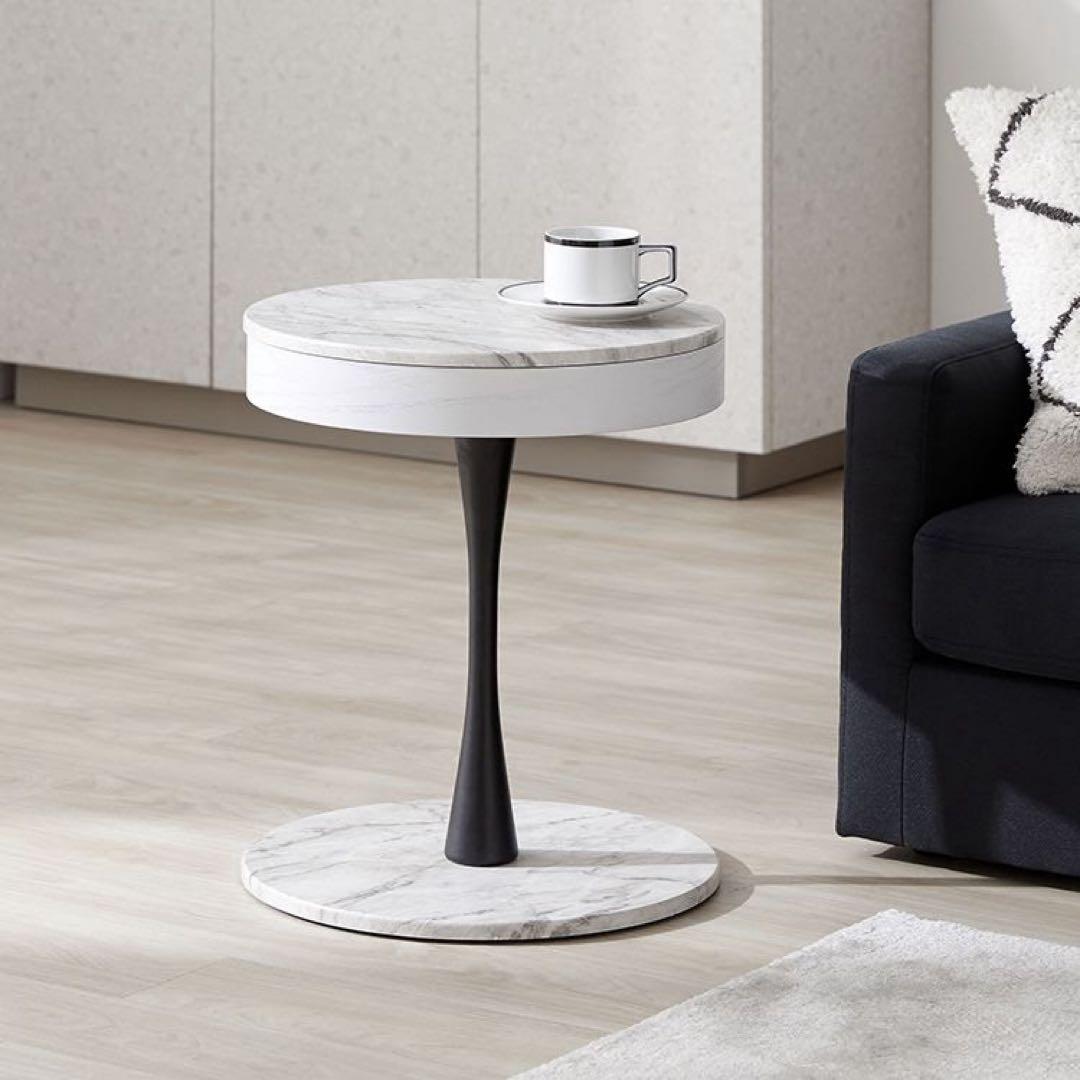 【美品】ロウヤ　大理石サイドテーブル