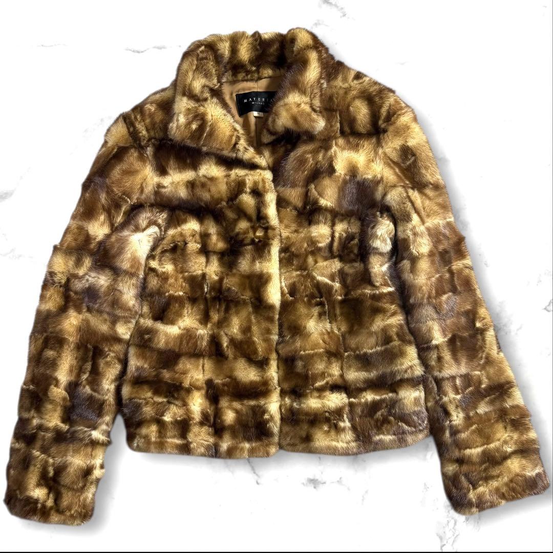 美品✨ MATERIA ゴールデンミンク クロップドショートコート サイズM