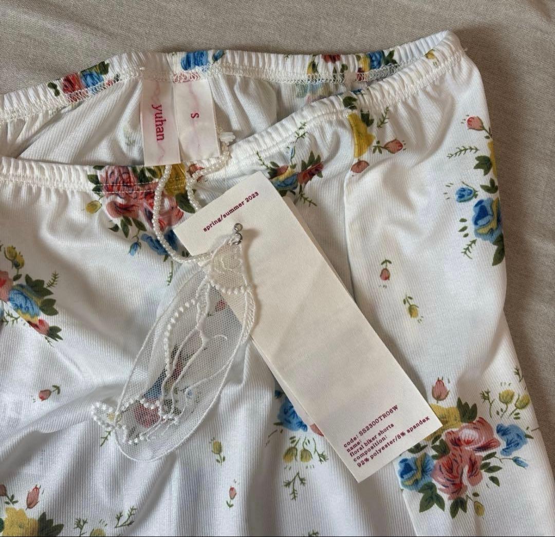 YUHAN WANG/ユハン ワン　 floral biker shorts