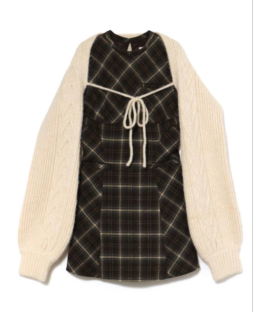 ワンピース ANDMARY Mimi check set mini dress