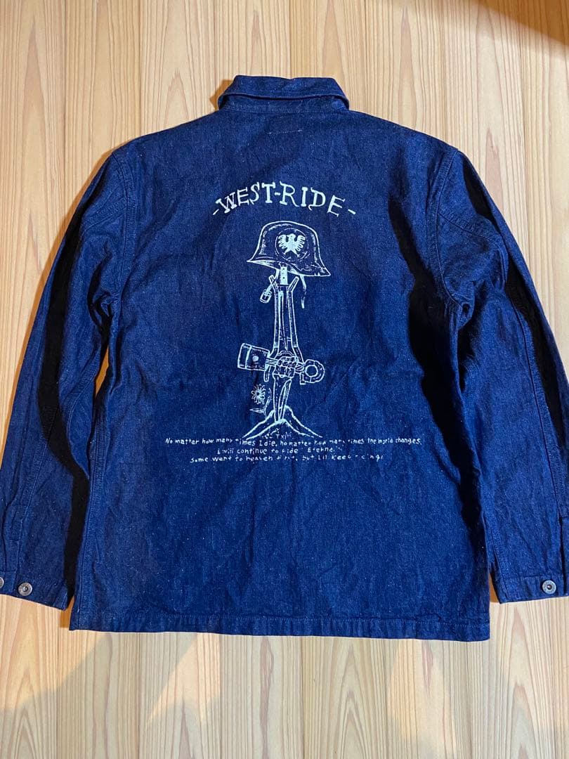 ウエストライド デニムカバーオール M west ride バイカー 美中古