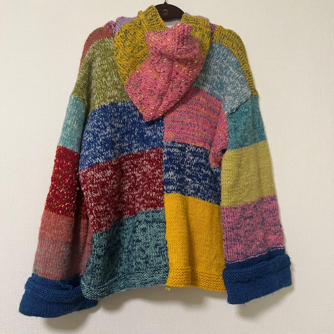 EL RODEO ウール100% パッチワークフードパーカー