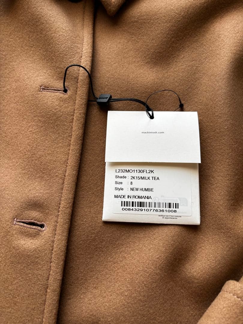 papi-co様マッキントッシュ ハンビー ミルクティー ウールコート サイズ8