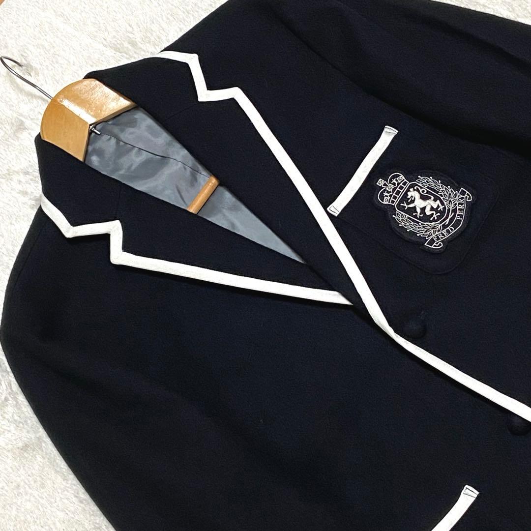 FRED PERRYジャケット パイピング シングル2ボタン アンコン 黒 M