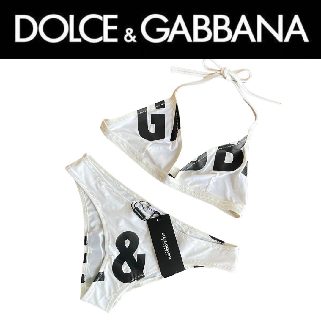 【新品未使用】ドルチェ&ガッバーナ トライアングルビキニ レディース水着 白×黒
