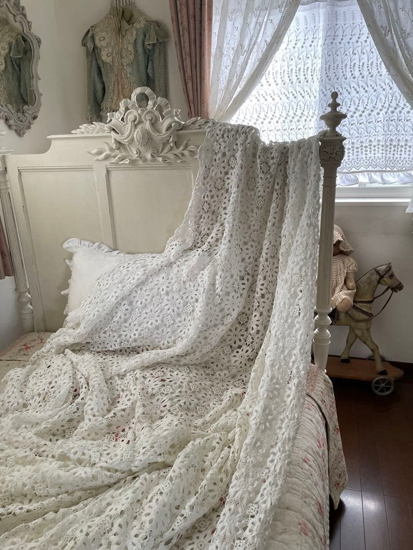˚✧₊⁎断捨離SALE⁎⁺˳✧༚ハンドメイド レース ベッドカバー♡イギリス製