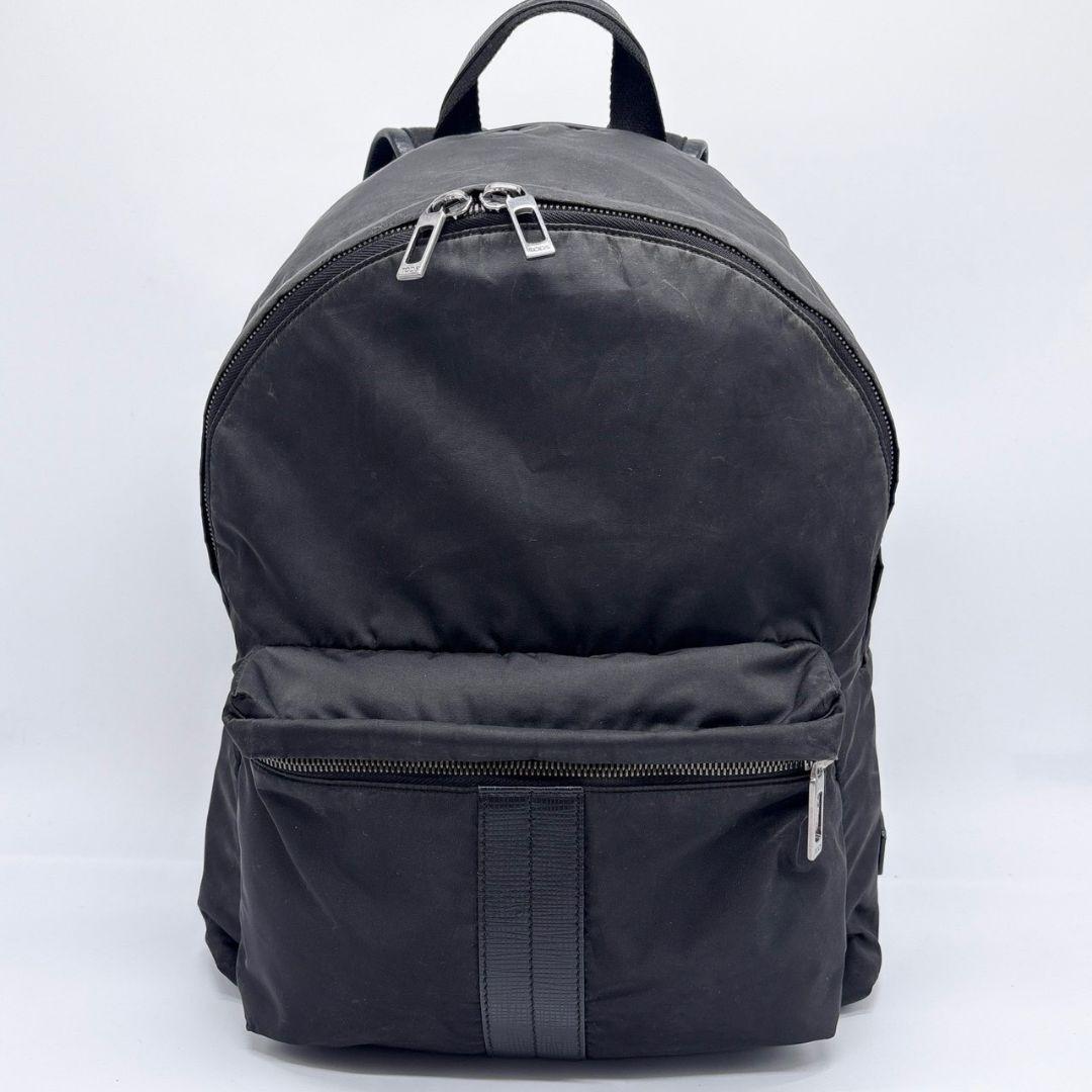 高級✨TOD'S トッズ リュック バックパック ロゴ ナイロン×レザー A4可