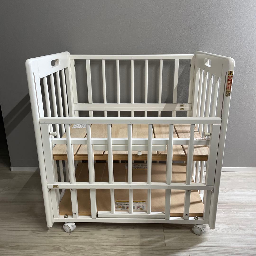 KATOJI ベビーベッド ミニ　ホワイト キャスター付き